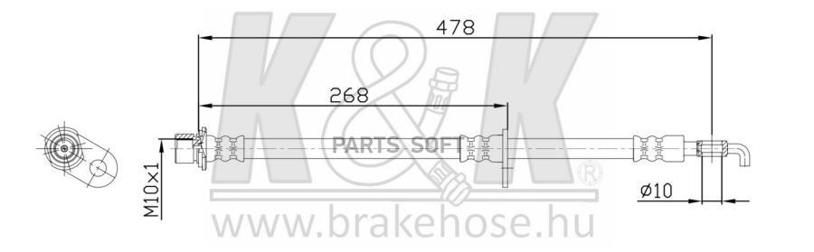 

Шланг Тормозной Toyota Lexus Rx (Gyl1_ Ggl15 Agl10) 350 12.08- K&K Ft1026