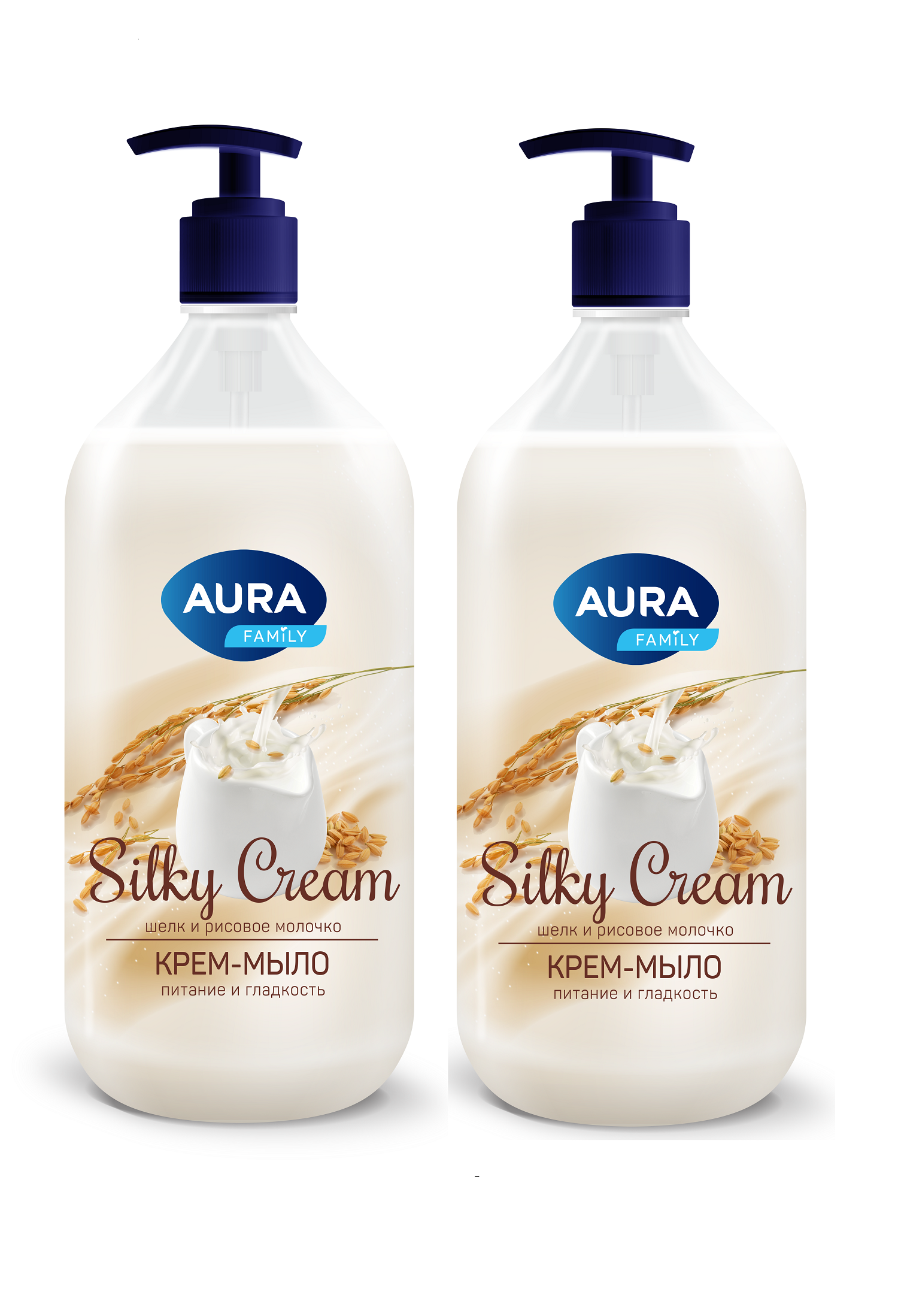 Крем-мыло Aura Шелк и рисовое молочко Silky Cream 2000 мл 419₽