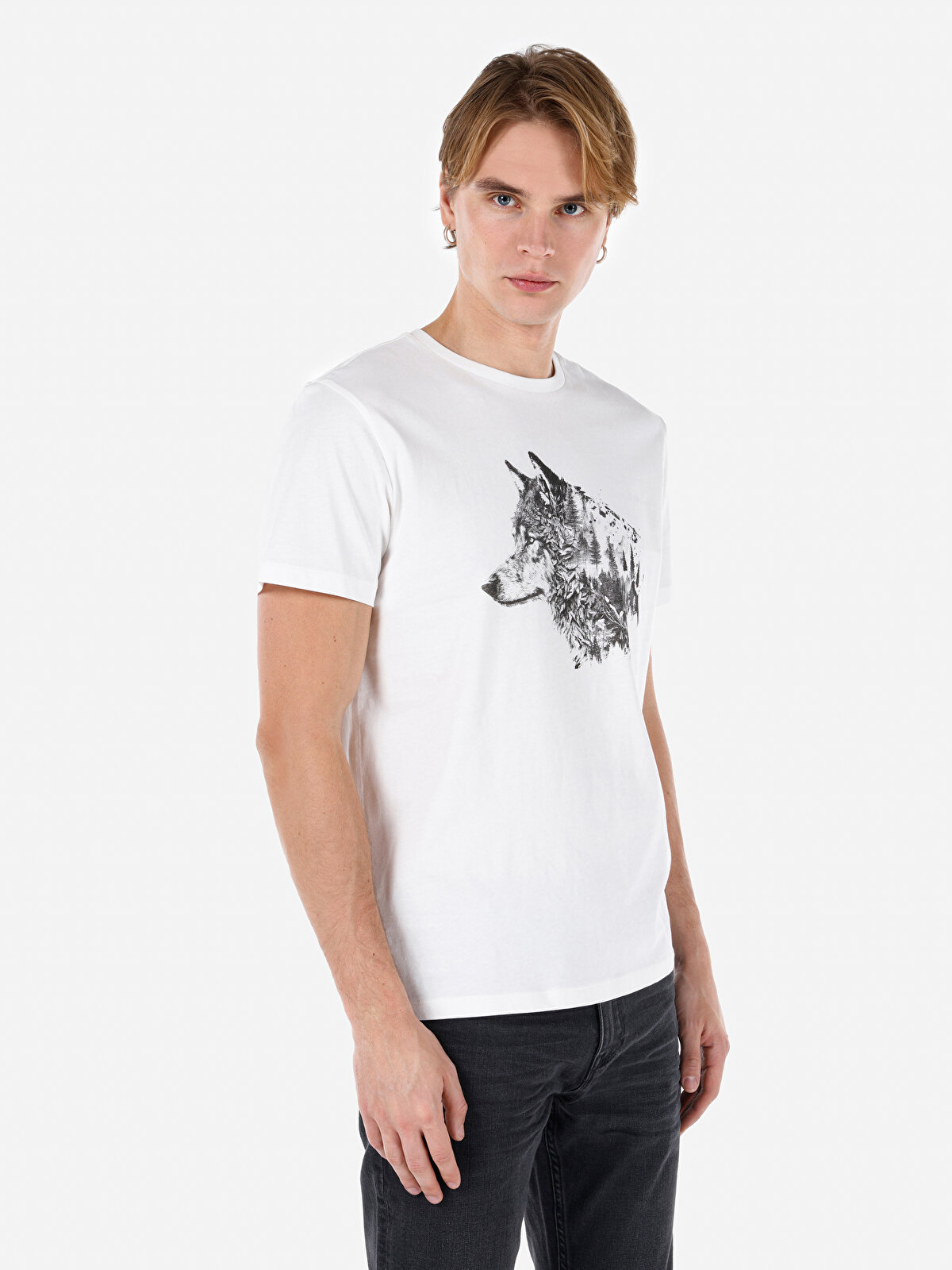 

Футболка мужская Colin's CL1068515 белая M, Белый, CL1068515
