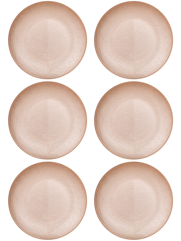 

Набор обеденных тарелок 6 шт Bronco Natural cream 21 см336-045, Бежевый