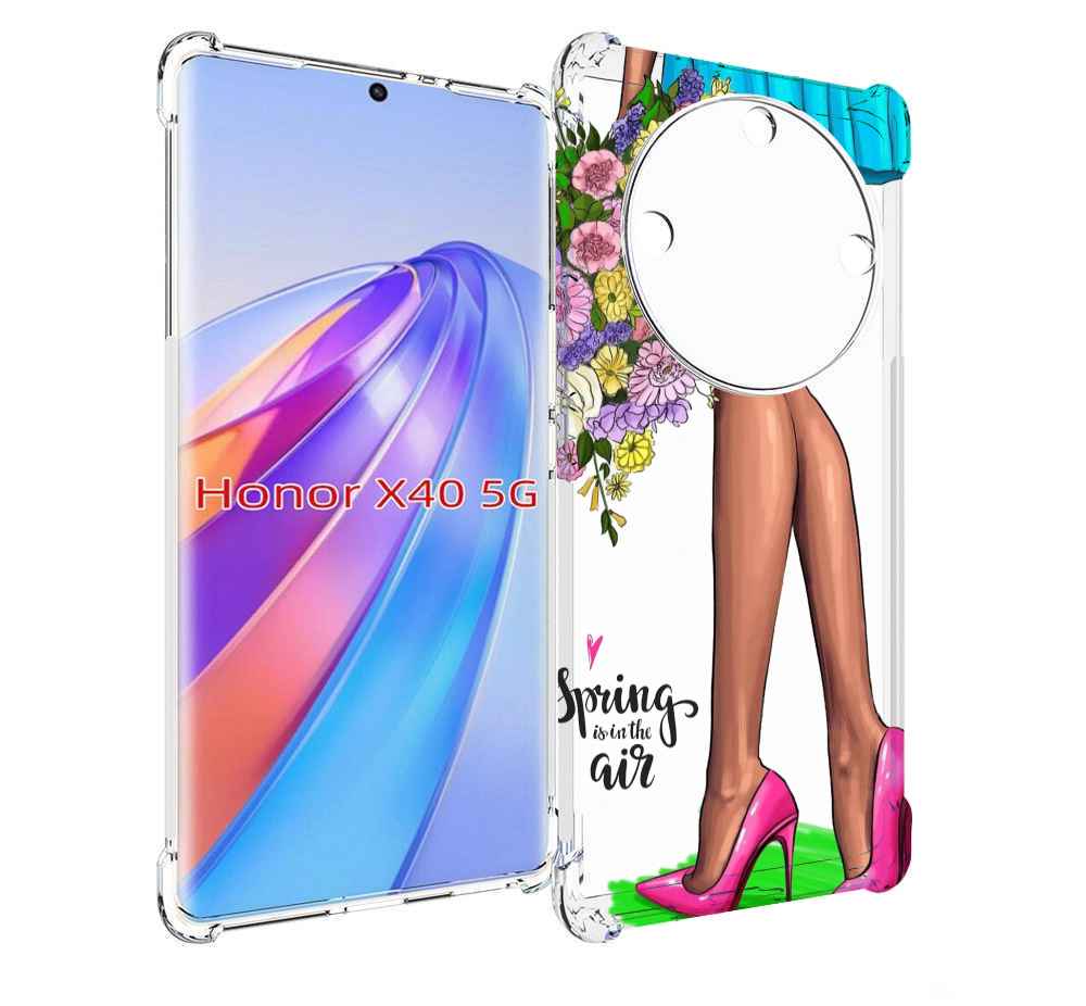 

Чехол MyPads Весна-в-воздухе женский для Honor X40, Прозрачный, Tocco