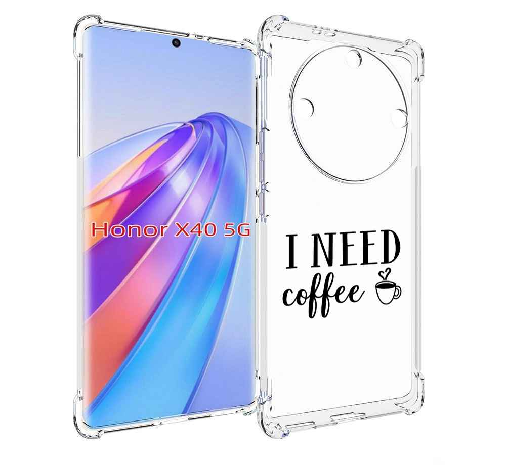 

Чехол MyPads Мне нужен кофе для Honor X40, Прозрачный, Tocco