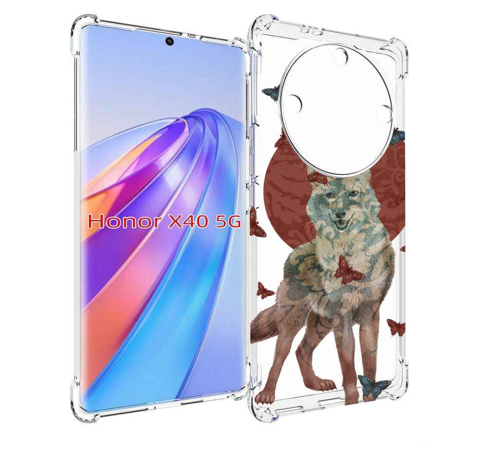 

Чехол MyPads Волчица с бабочками для Honor X40, Прозрачный, Tocco