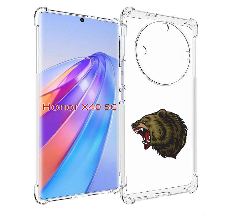 

Чехол MyPads Голова-медведь для Honor X40, Прозрачный, Tocco