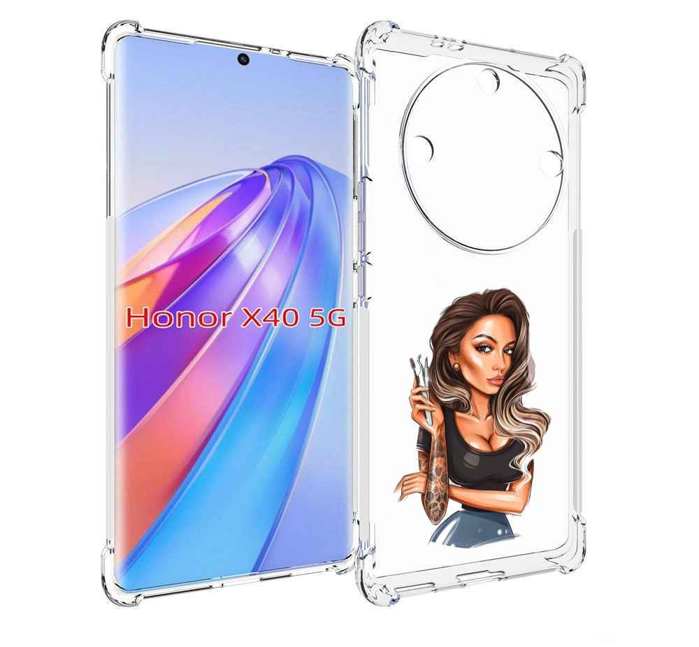 

Чехол MyPads Девушка-бровист для Honor X40, Прозрачный, Tocco
