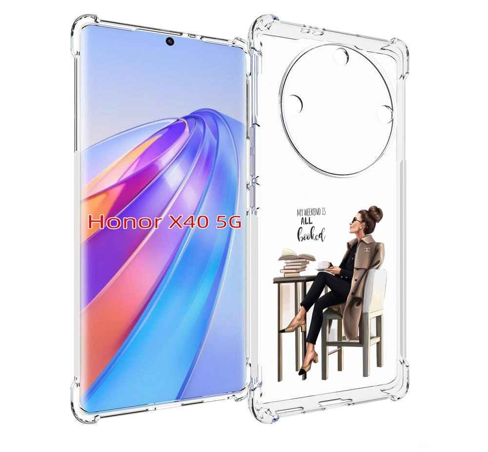 

Чехол MyPads Девушка-в-кофейне для Honor X40, Прозрачный, Tocco