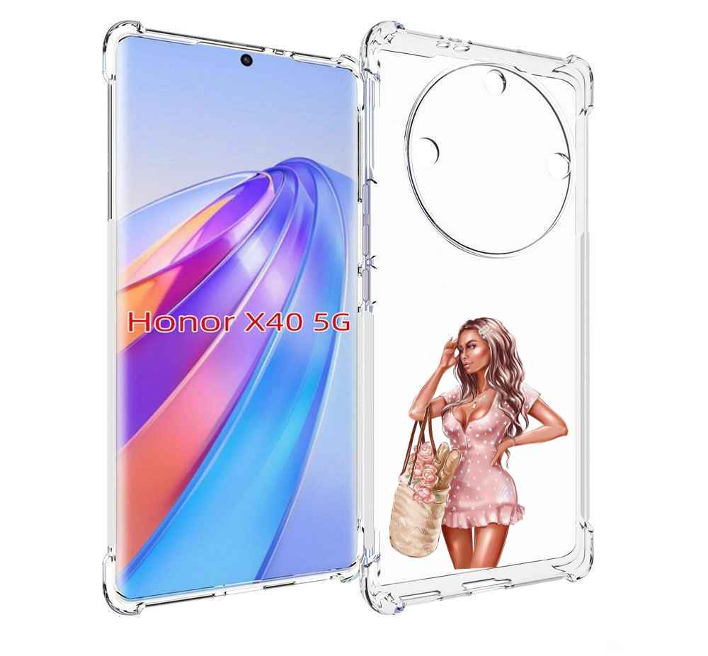 

Чехол MyPads Девушка-в-мини-платье женский для Honor X40, Прозрачный, Tocco