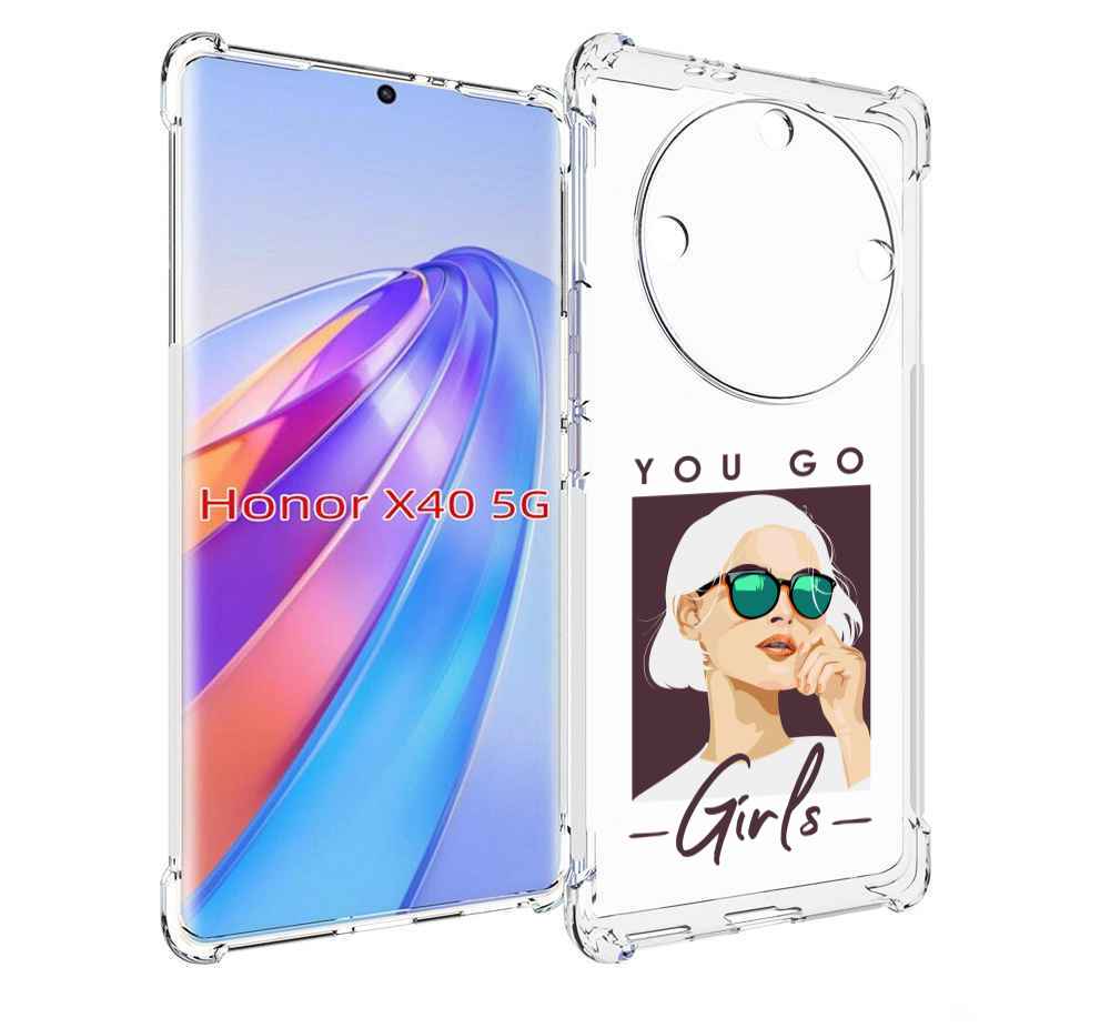 Чехол MyPads Девушка-в-очках-с-белыми-волосами женский для Honor X40