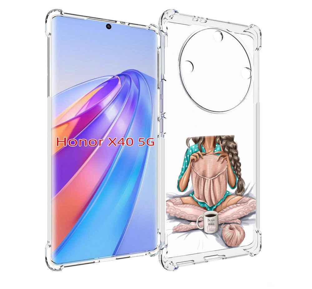 

Чехол MyPads Девушка-вяжет женский для Honor X40, Прозрачный, Tocco