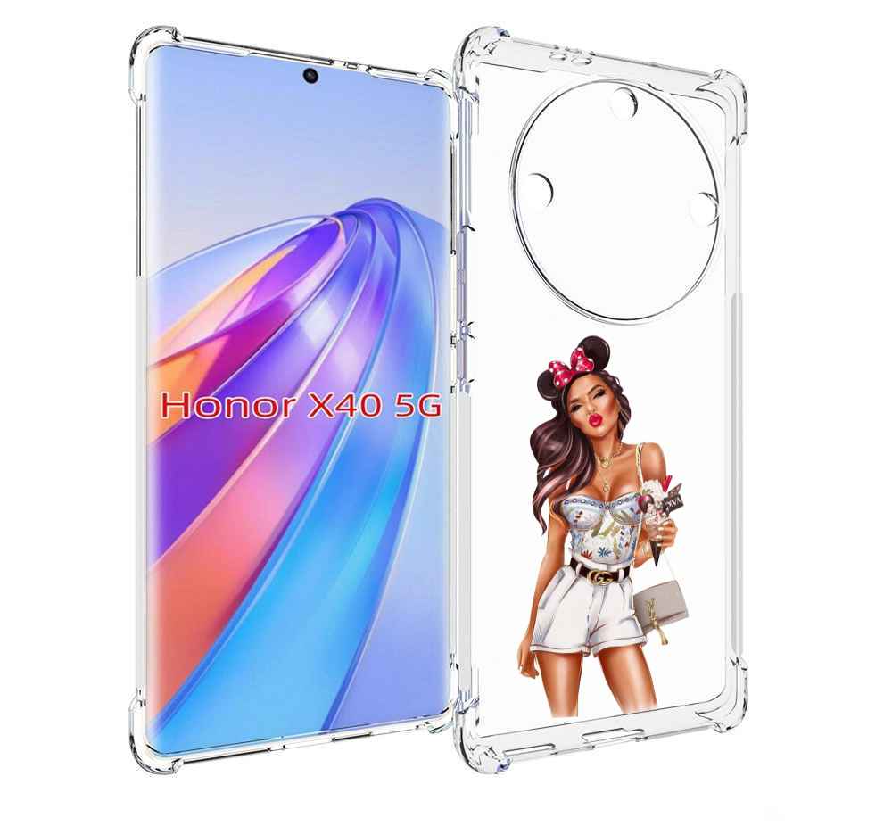 

Чехол MyPads Девушка-микки для Honor X40, Прозрачный, Tocco