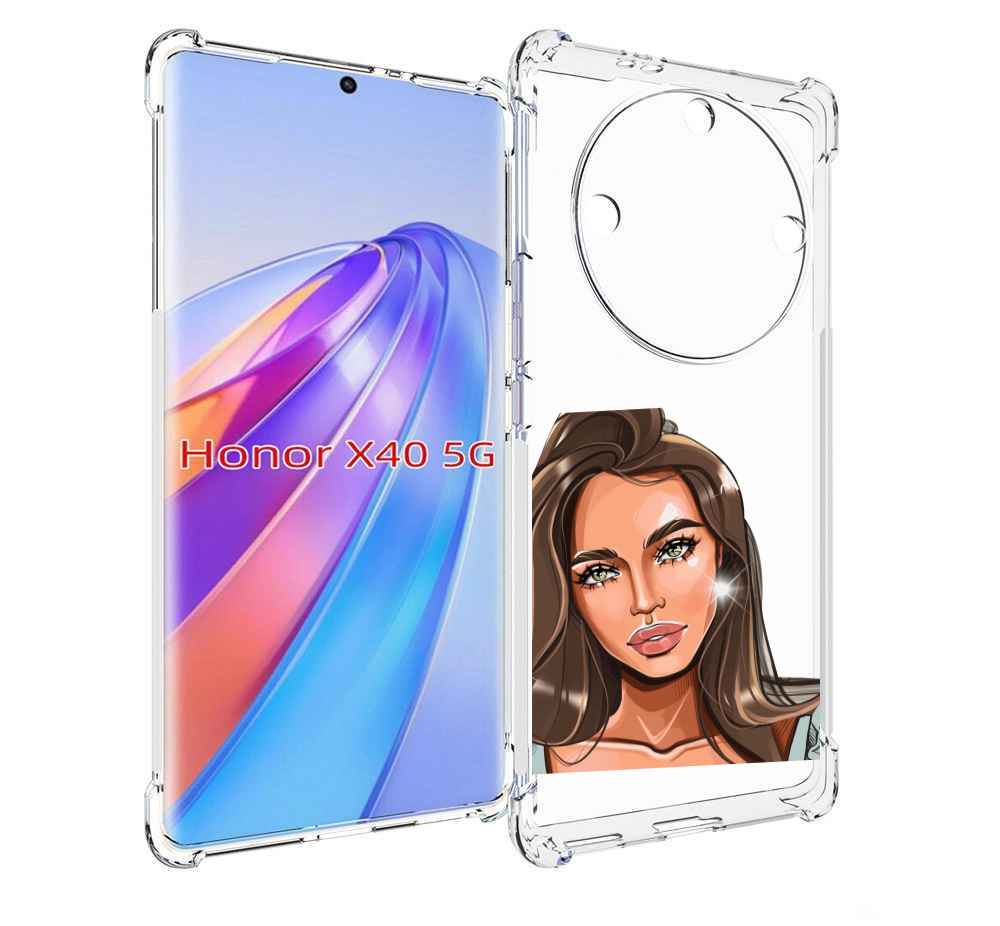 

Чехол MyPads Девушка-с-зелеными-глазами для Honor X40, Прозрачный, Tocco