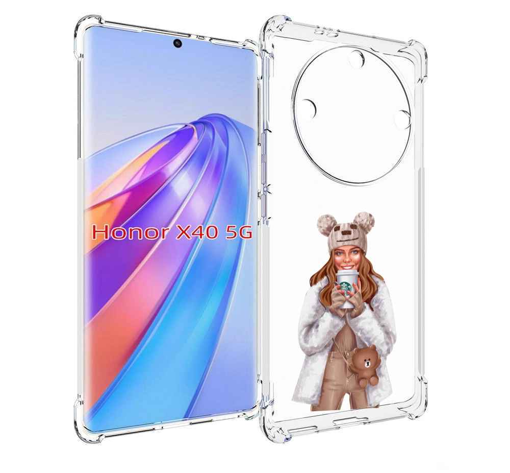 

Чехол MyPads Девушка-с-кофе-старбакс женский для Honor X40, Прозрачный, Tocco