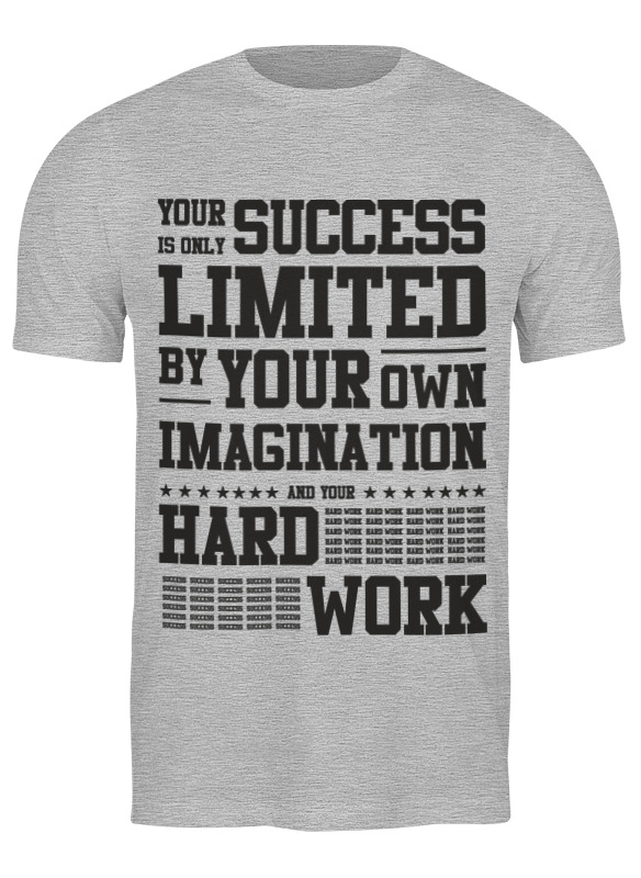 

Футболка мужская Printio Your success серая L, Серый, Your success