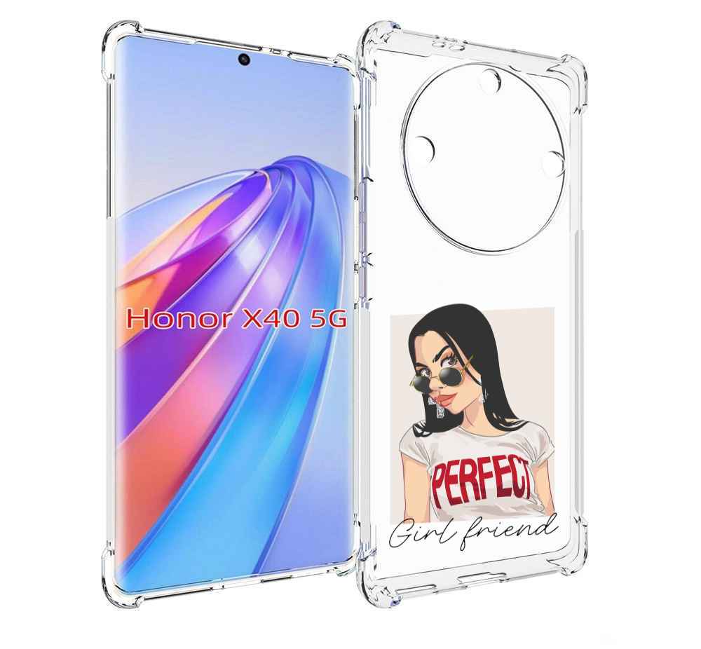 

Чехол MyPads Девушка-с-сережками женский для Honor X40, Прозрачный, Tocco