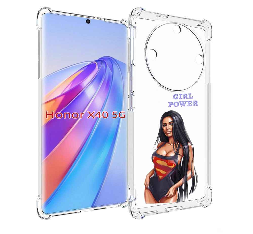 

Чехол MyPads Девушка-супермен женский для Honor X40, Прозрачный, Tocco