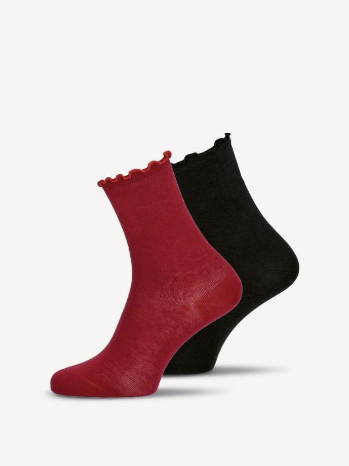 Комплект носков женских Tamaris 99597-0289 бордовый; черный 39-42