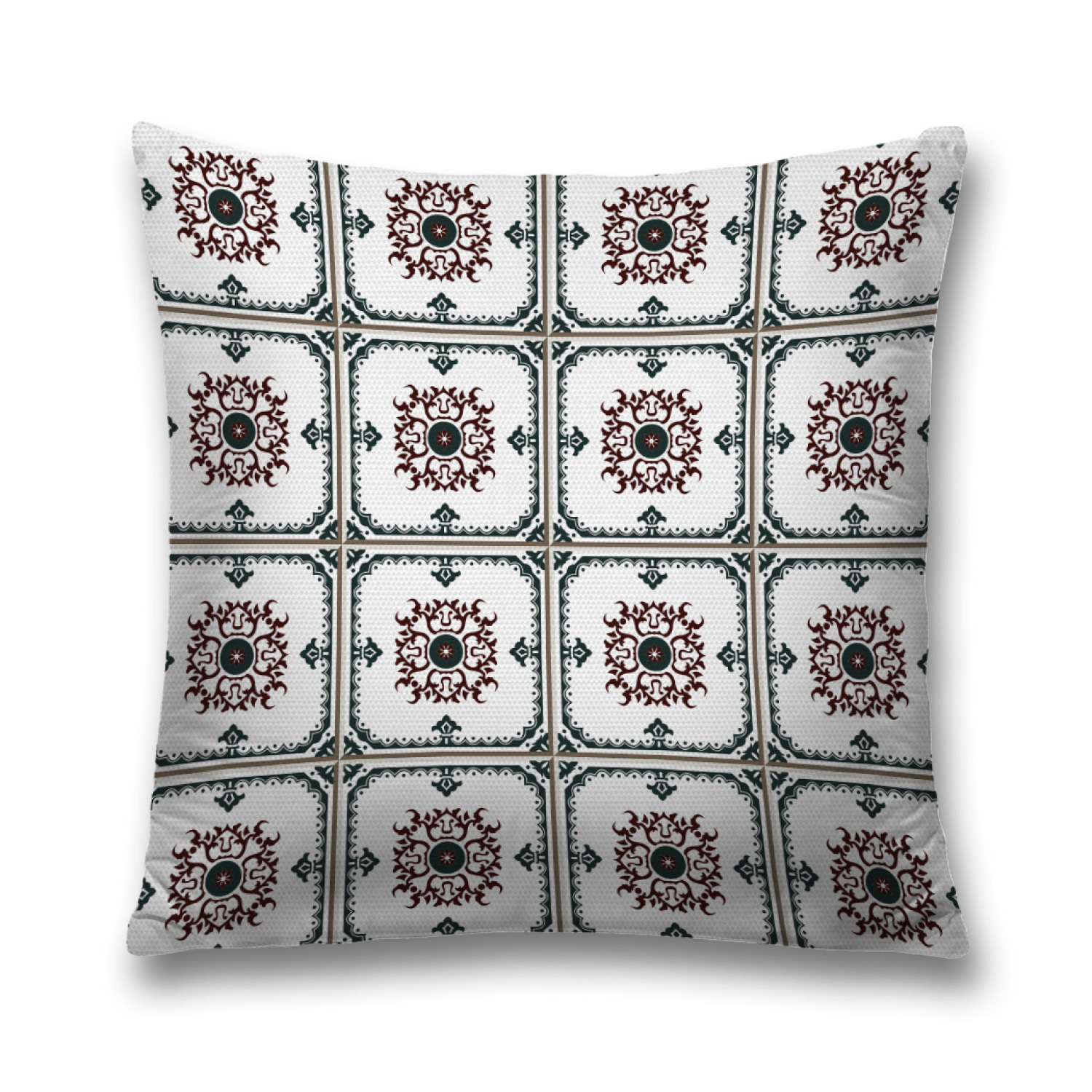 

Наволочка декоративная JoyArty "Восточный узор на плитках" на молнии, 45x45 см, Белый, Восточный узор на плитках