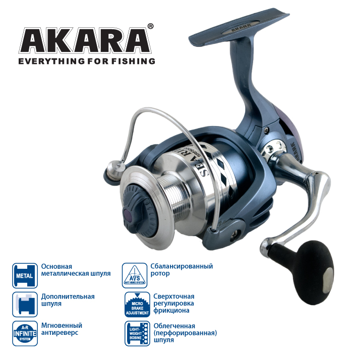 

Катушка безынерционная Akara Sea Rider SRF5000 4+1bb з/ш, Катушка безынерционная Akara Sea Rider SRF