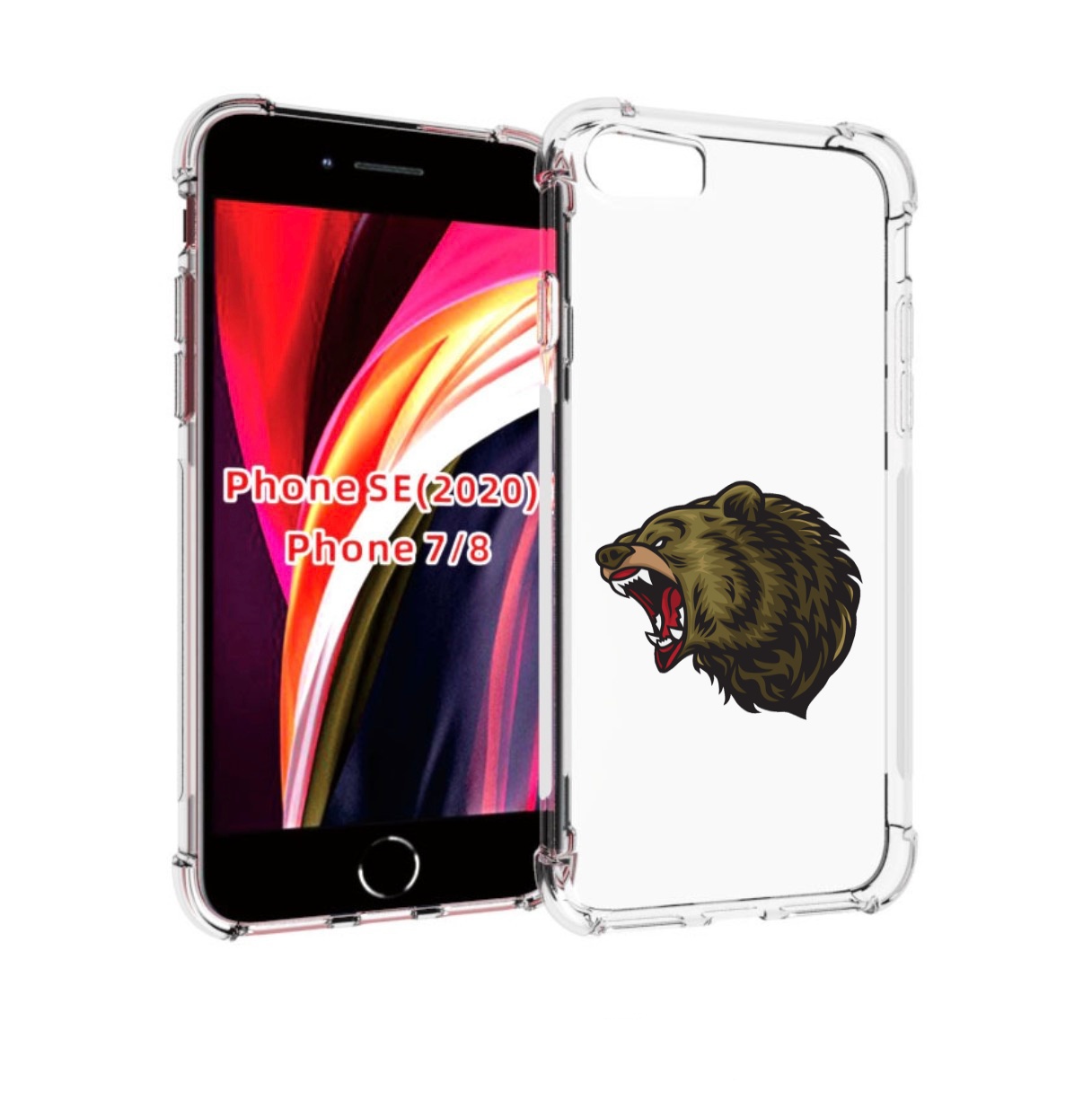 

Чехол MyPads Голова-медведь для iPhone 7 4.7 / iPhone 8 / iPhone SE 2 (2020), Прозрачный, Tocco