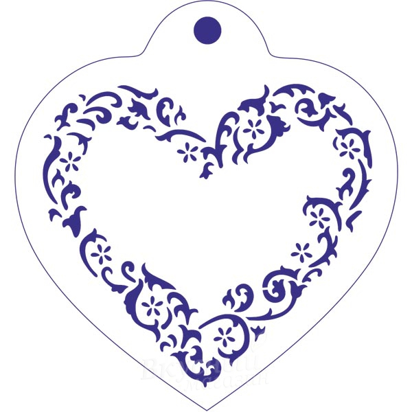 

Трафарет для мастики/марципана Сердце4 М132, Синий