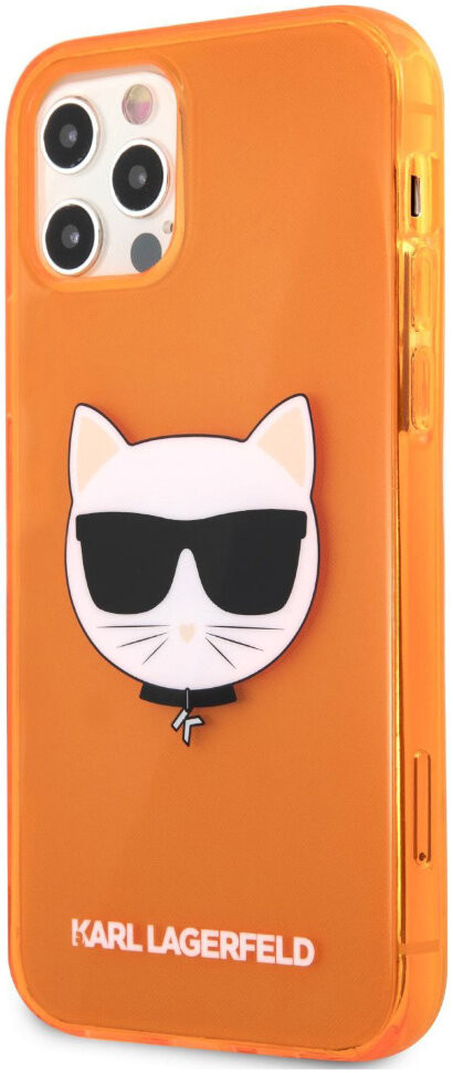 фото Чехол cg mobile karl lagerfeld tpu fluo choupette hard для iphone 12 pro max, оранжевый