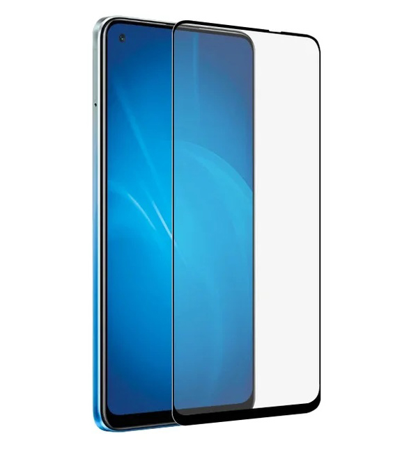 

Защитное стекло DF rmColor-14 Bl, для Realme 8/8 Pro, черный с цветной рамкой