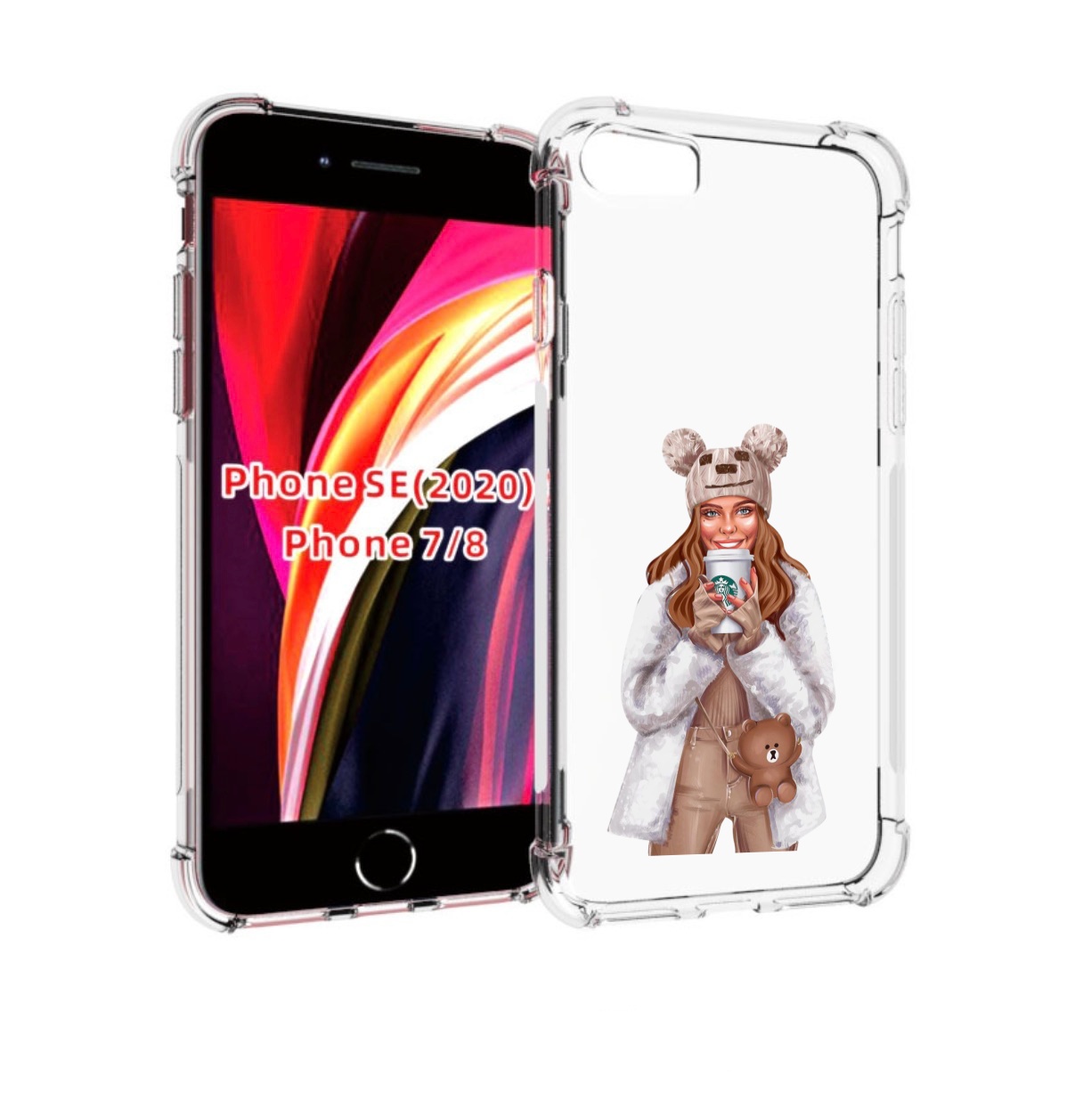 

Чехол MyPads Девушка-с-кофе-старбакс женский для iPhone 7 4.7 / iPhone 8, Прозрачный, Tocco