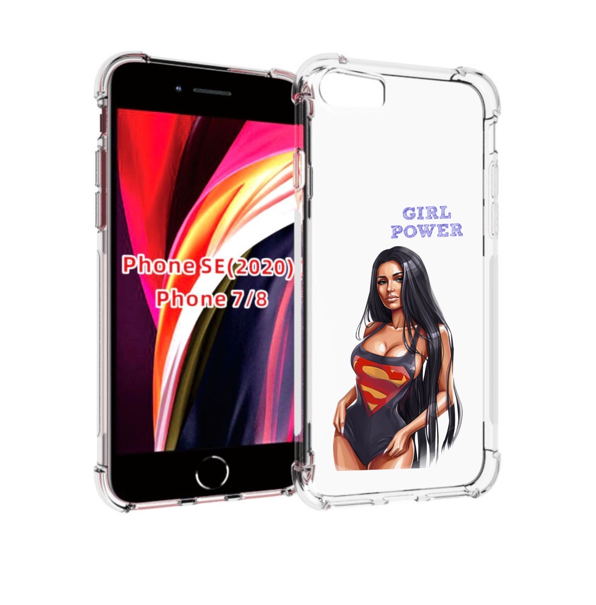 

Чехол MyPads Девушка-супермен женский для iPhone 7 4.7 / iPhone 8 / iPhone SE 2 (2020), Прозрачный, Tocco