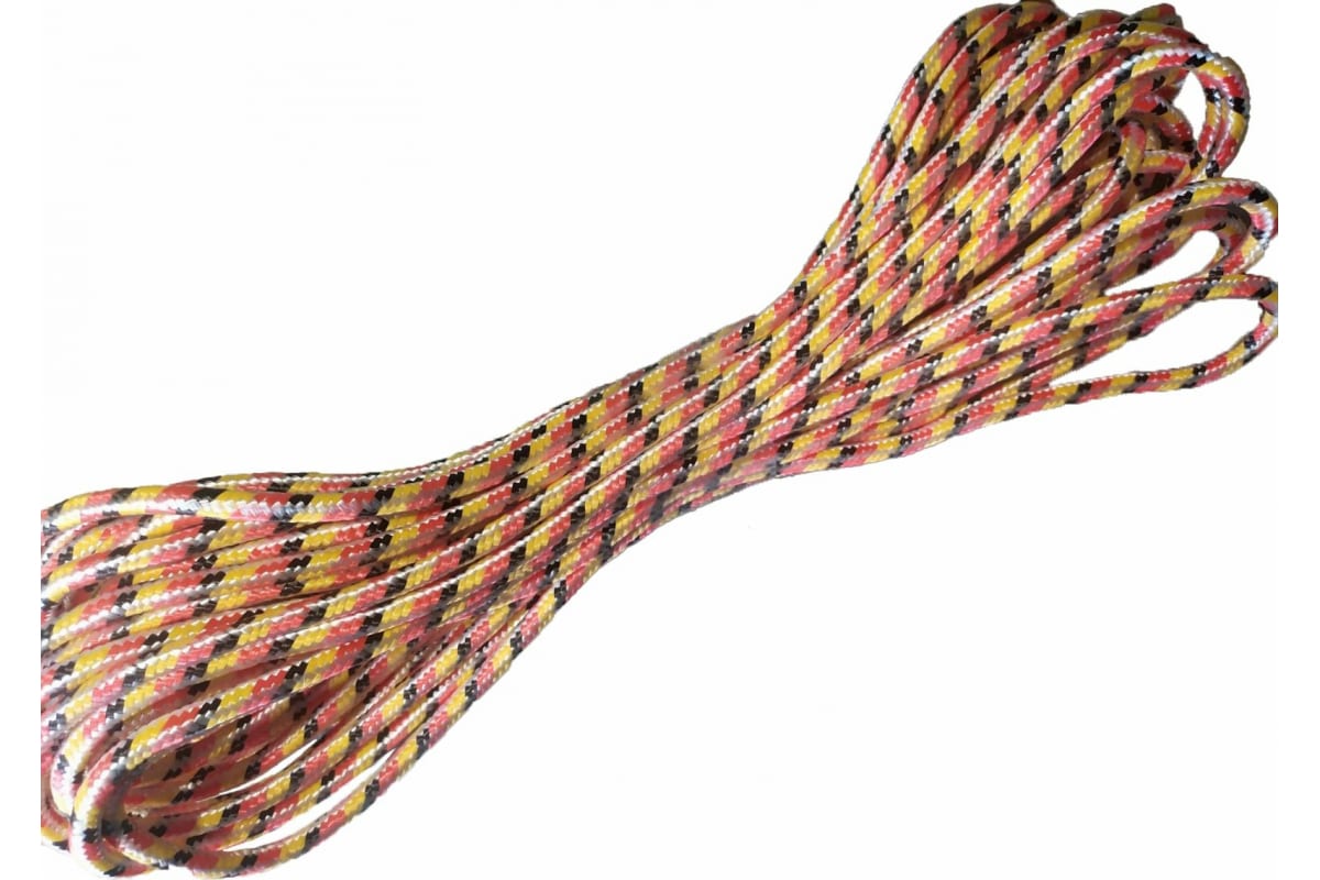 ЭБИС Верёвка плетёная п/п 8 мм (50 м) цветная моток 70258 веревка эбис 70241 плетеная 24 прядная моток п п 10 мм 50 м цветная