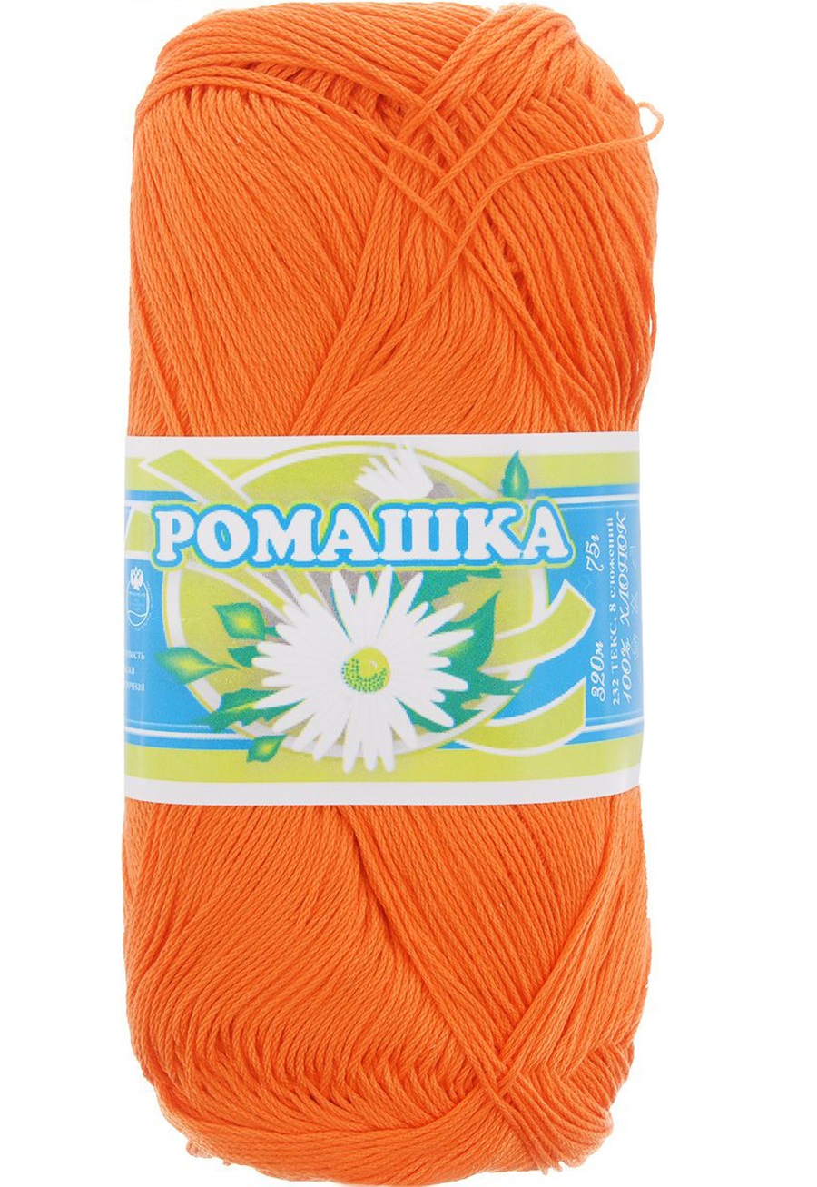 

Пряжа Комбинат имени С.М. Кирова 135014 Ромашка апельсиновый, Ромашка