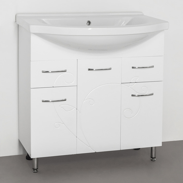 

Тумба с раковиной Style Line Эко Фьюжн №26 80 белая