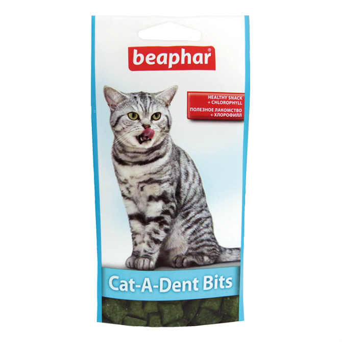 Подушечки для чистки зубов кошек Beaphar Cat-a-Dent Bits, 35г