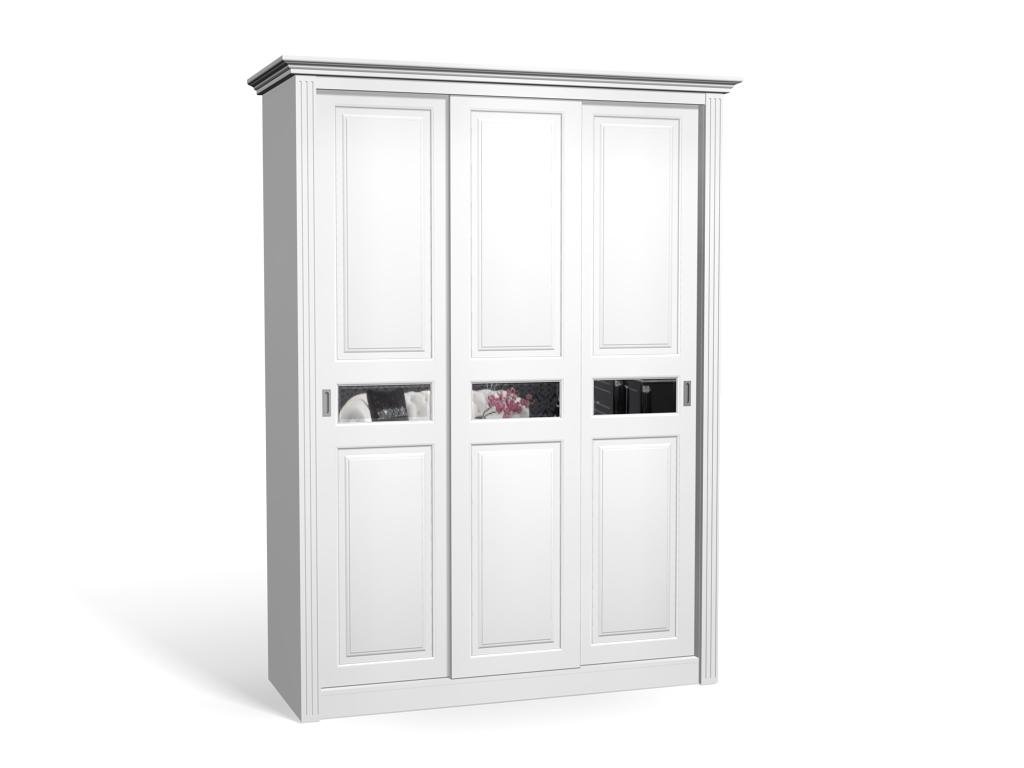 

Шкаф-купе Классика-5 МДФ для одежды с зеркалом трёхдверный 160x220x60 Мегамебель, Белый, Классика-5