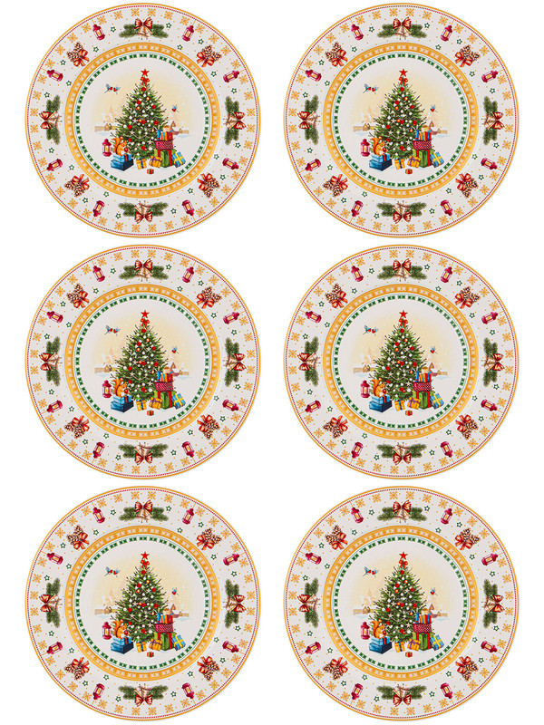 

Набор обеденных тарелок 6 шт Lefard Елка 27 см85-1606, Белый