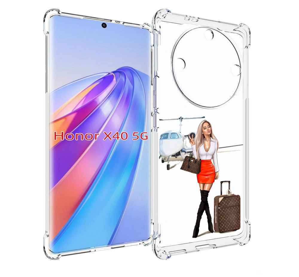 

Чехол MyPads Деловая-девушка женский для Honor X40, Прозрачный, Tocco