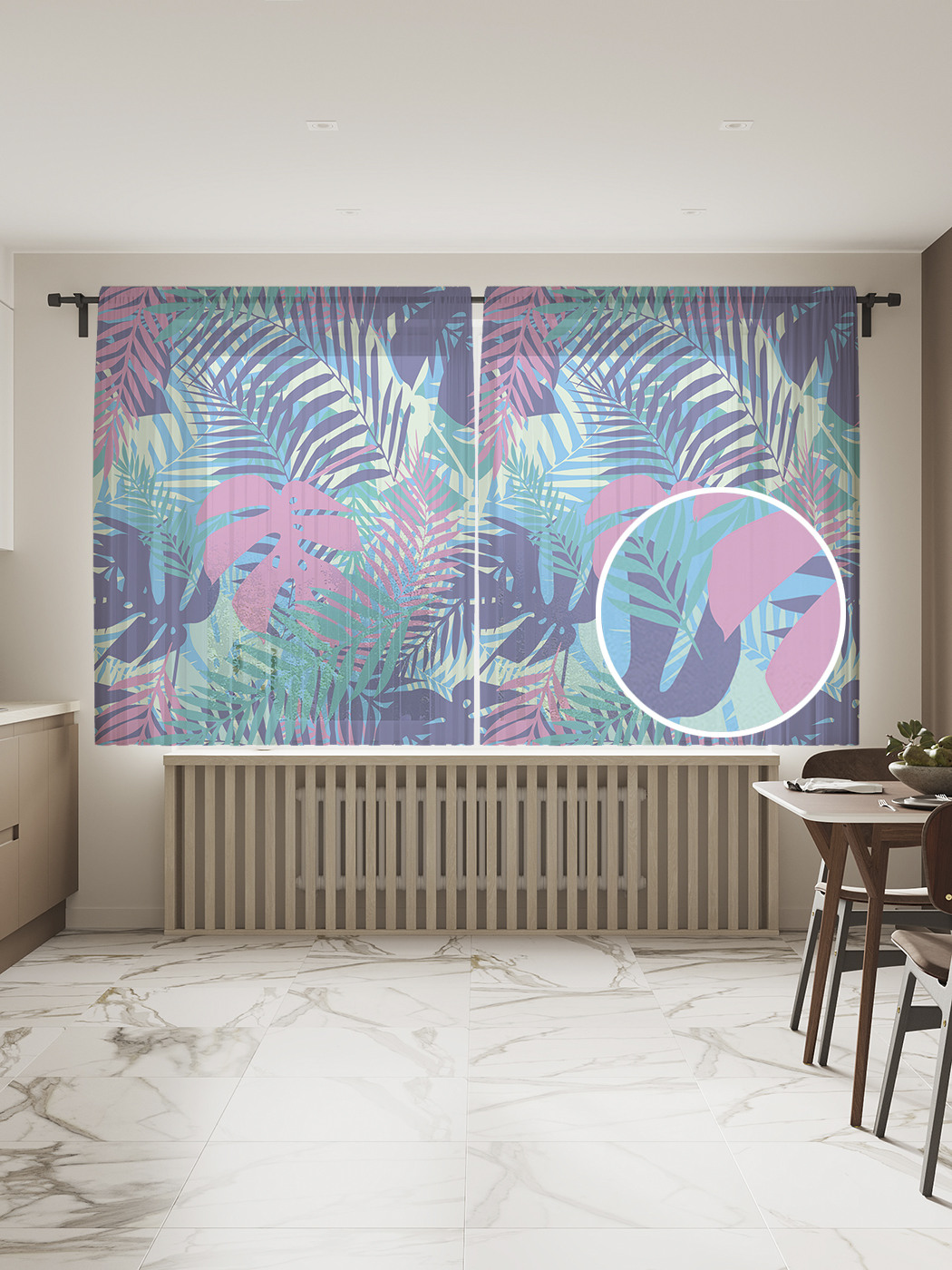 

Фототюль JoyArty "Густые тропики", 145x180 см (2 полотна со шторной лентой + 50 крючков), Густые тропики