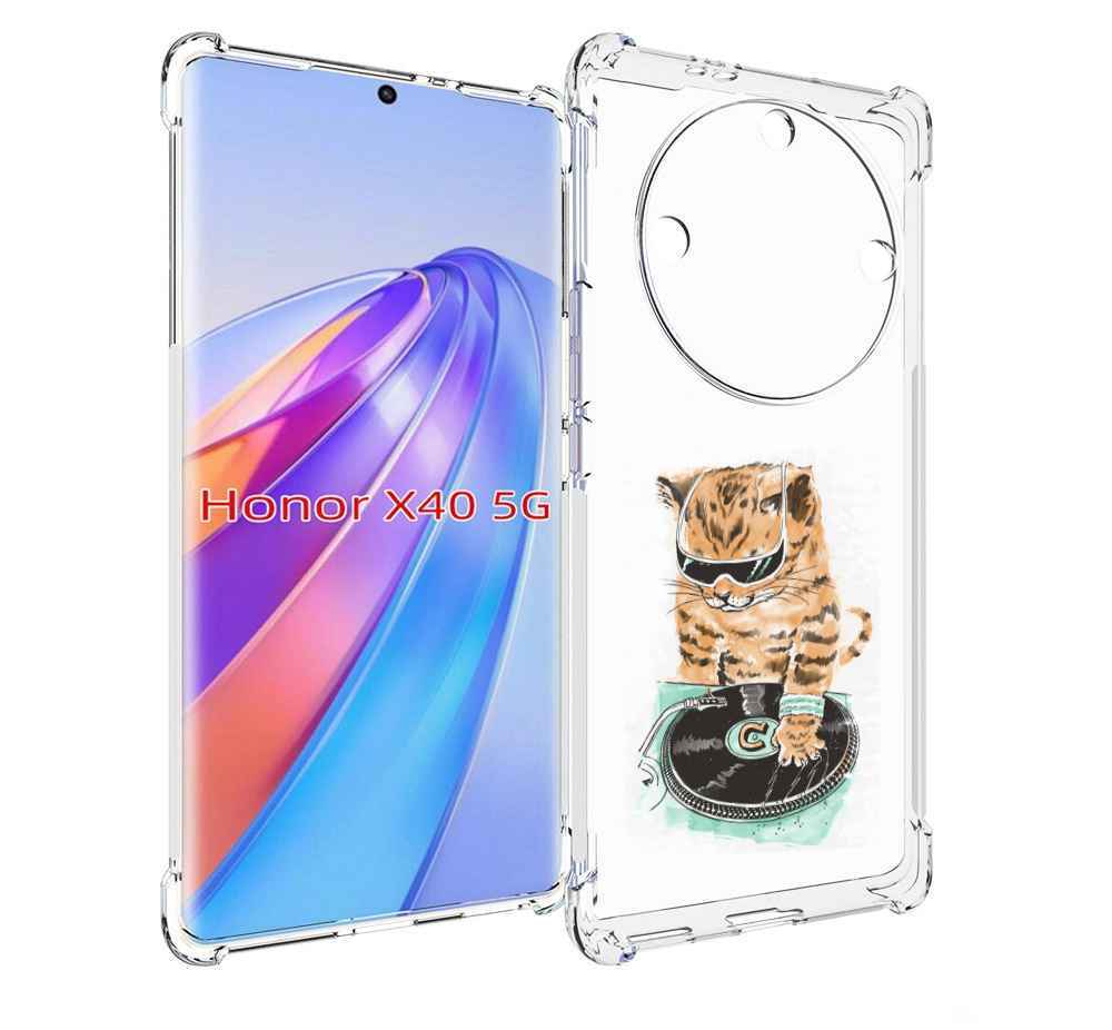 

Чехол MyPads Кот диджей для Honor X40, Прозрачный, Tocco