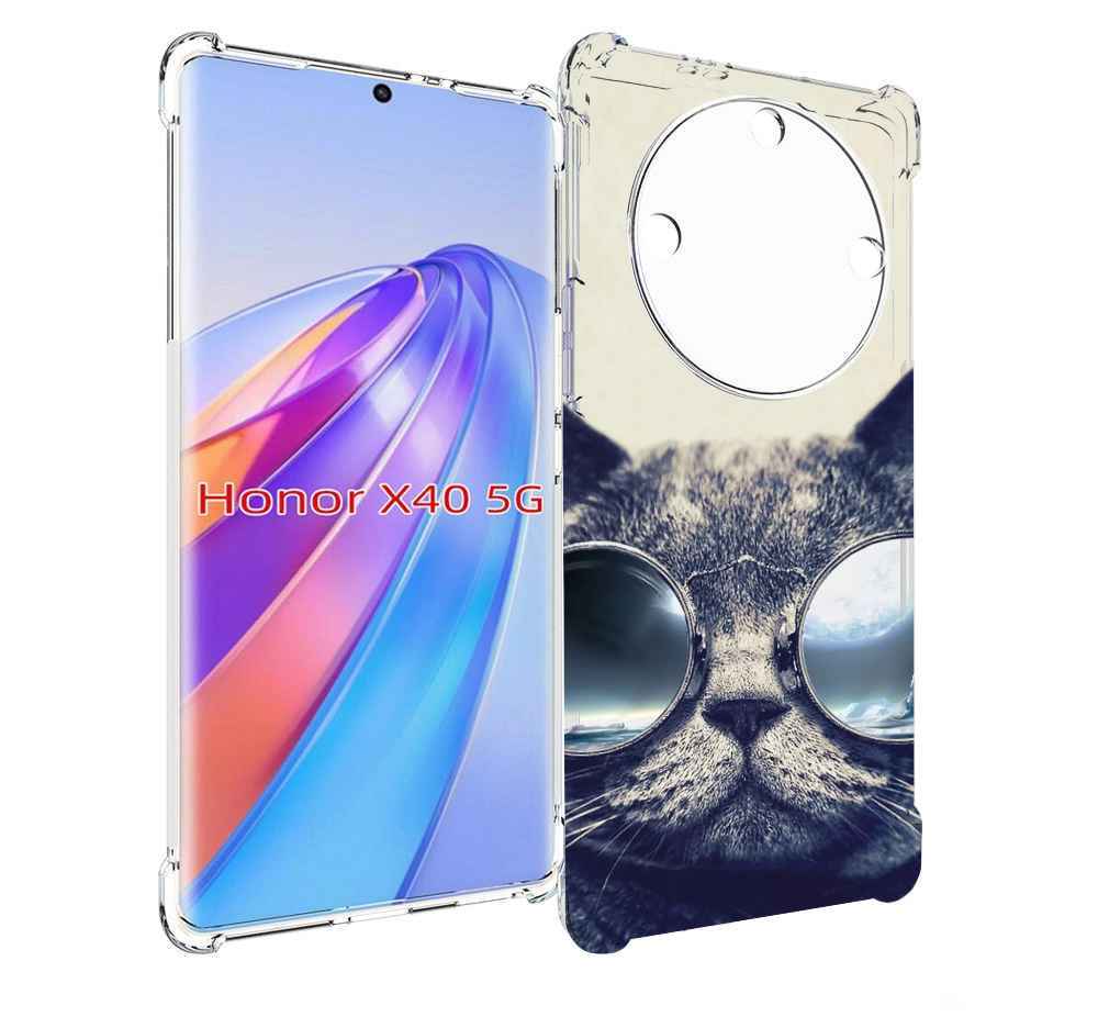 

Чехол MyPads Кот-в-очках-2 для Honor X40, Прозрачный, Tocco