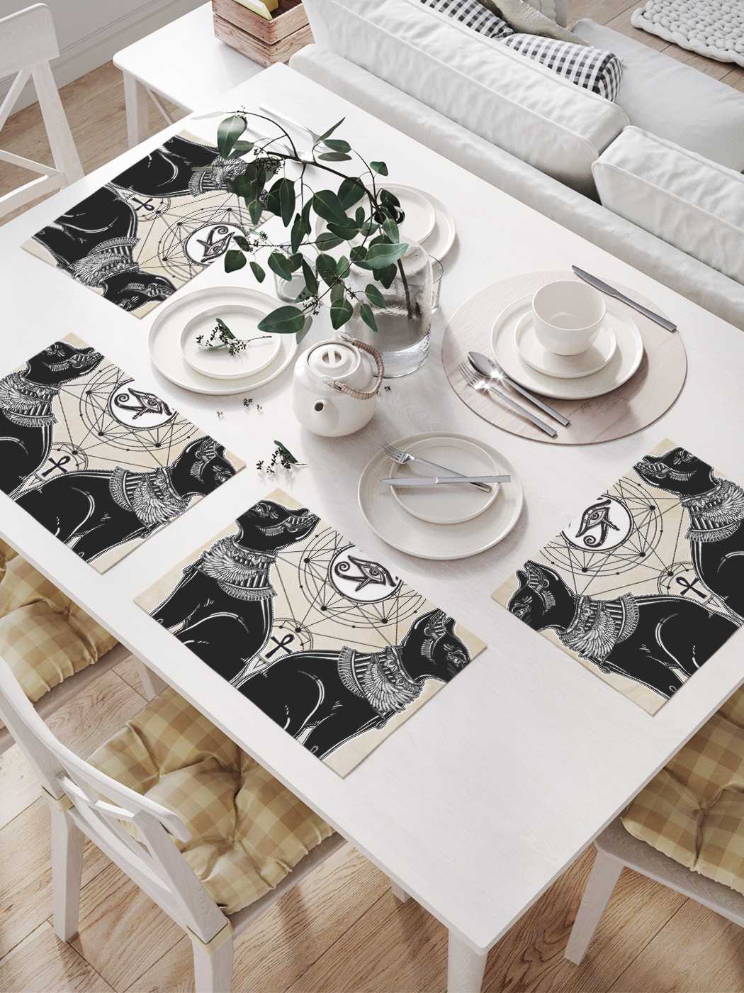 

Комплект салфеток JoyArty "Кошки императора" для сервировки стола (32х46 см, 4 шт.), Коричневый