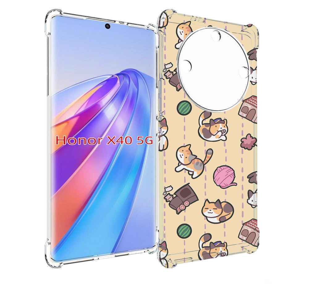 

Чехол MyPads Котики-клубочки для Honor X40, Прозрачный, Tocco