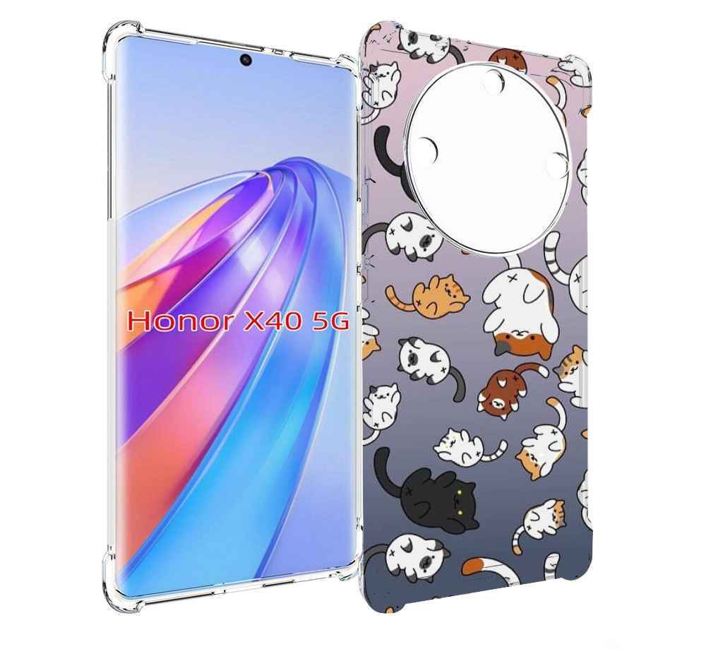 

Чехол MyPads Котики-летают для Honor X40, Прозрачный, Tocco