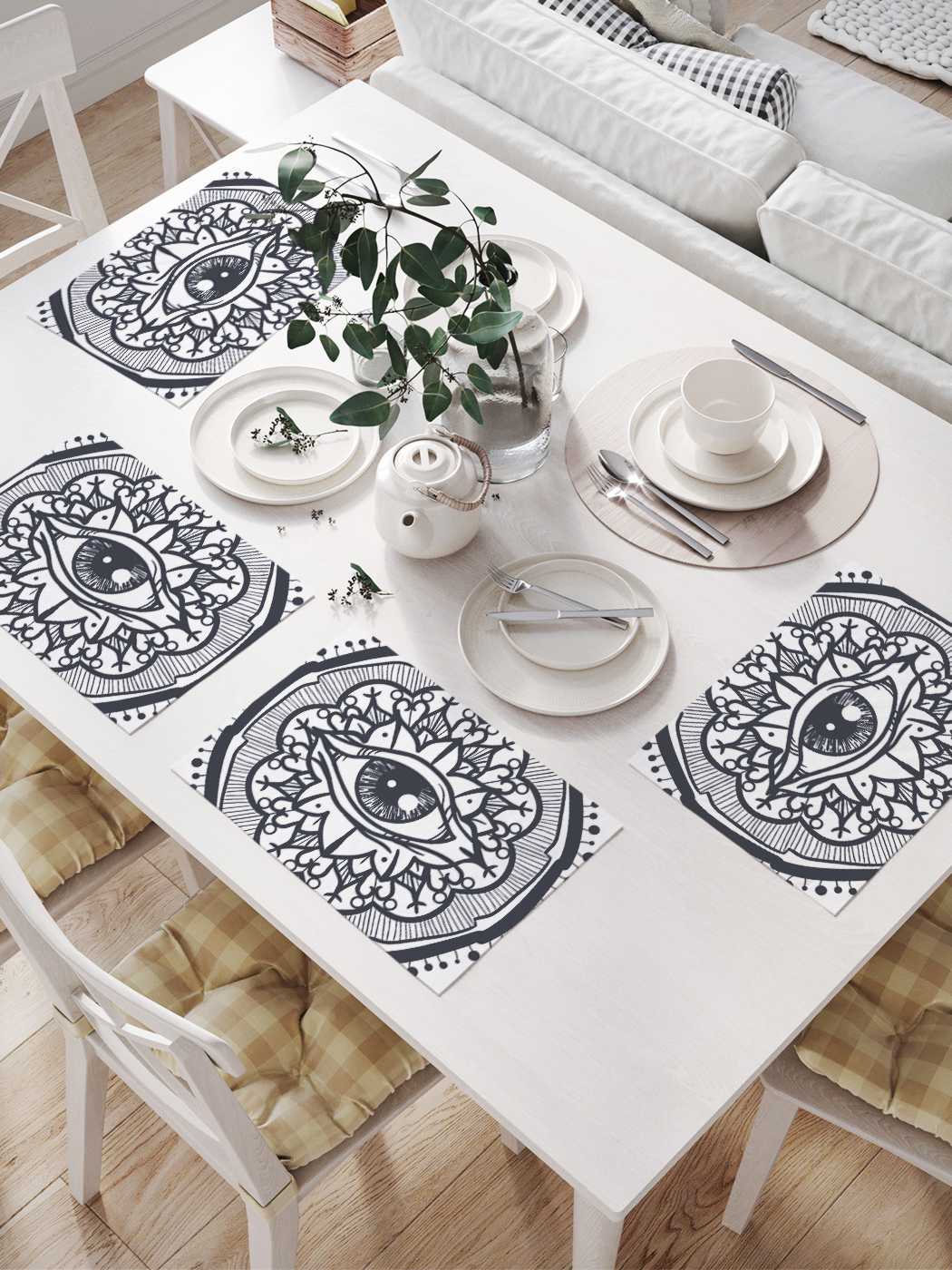 

Комплект салфеток JoyArty "Глаз судьбы" для сервировки стола (32х46 см, 4 шт.), Коричневый