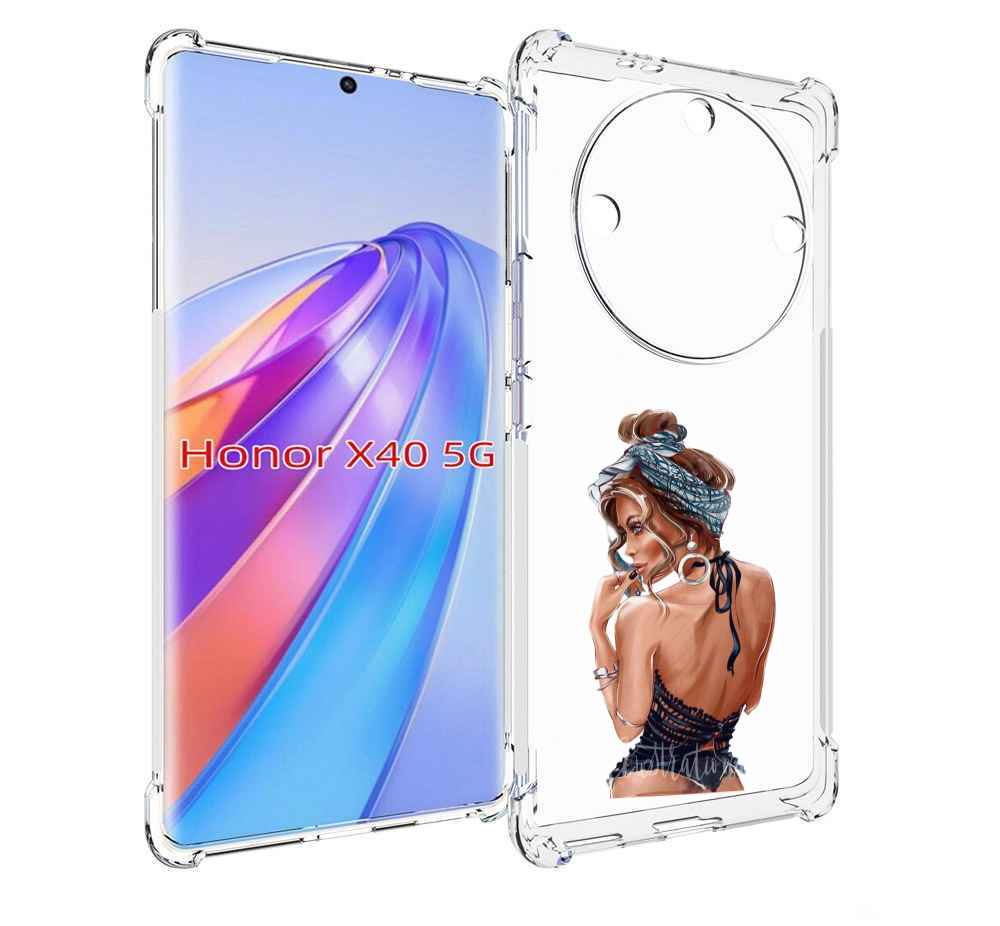

Чехол MyPads Красивая-дама женский для Honor X40, Прозрачный, Tocco