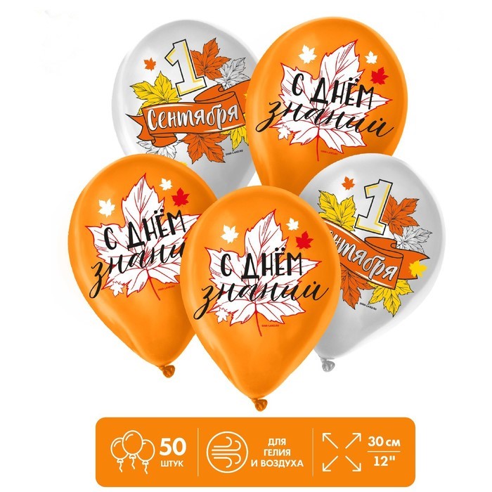 

Шар латексный Страна Карнавалия 1 сентября 7985834, 50 шт
