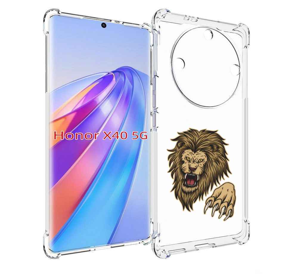 

Чехол MyPads Лев-завоеватель мужской для Honor X40, Прозрачный, Tocco