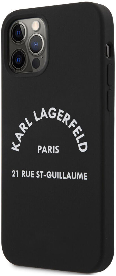 фото Чехол cg mobile karl lagerfeld liquid silicone rsg logo hard для iphone 12/12 pro, черный