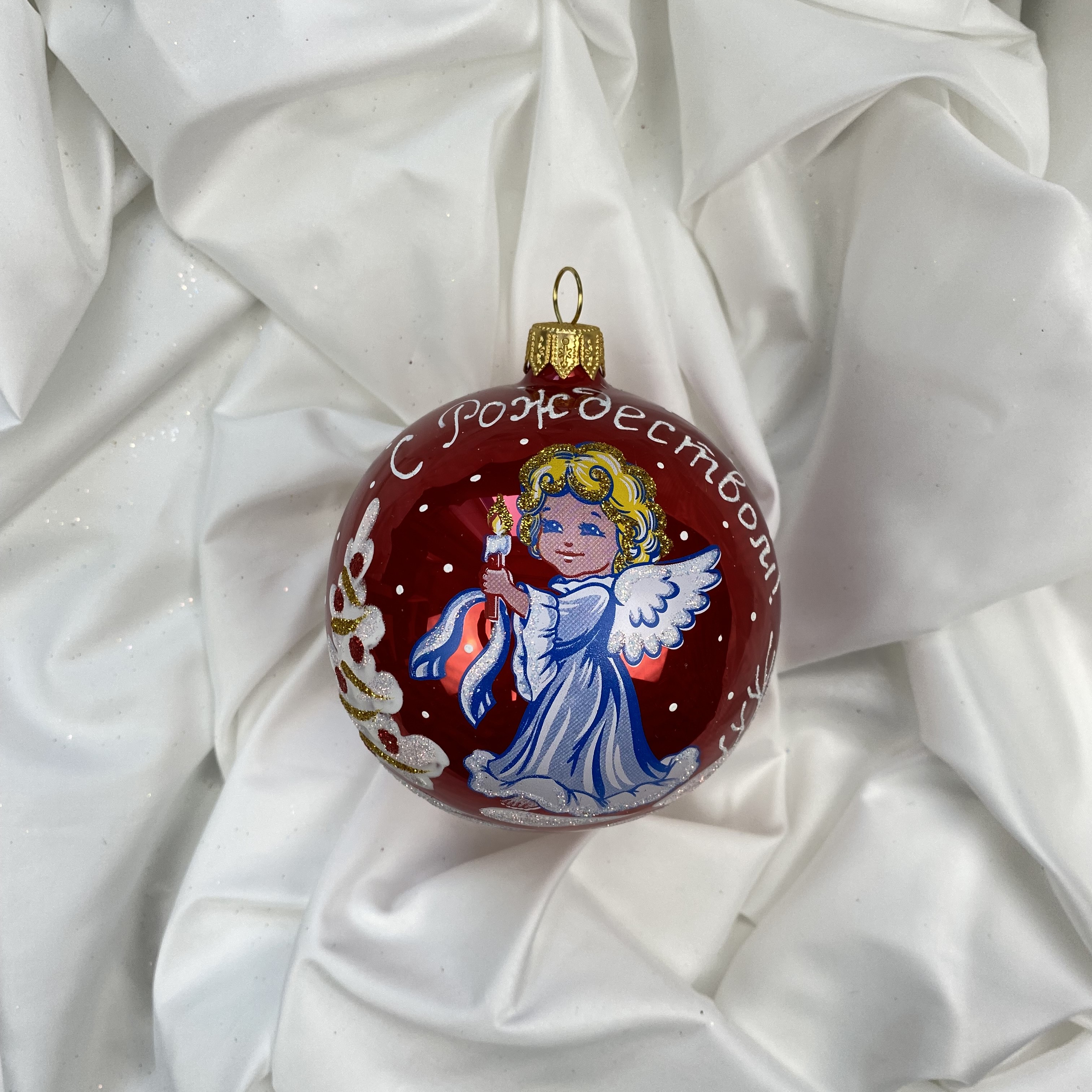 

Елочная игрушка Ёлочка ангел 012-С1164-К, Красный, ангел