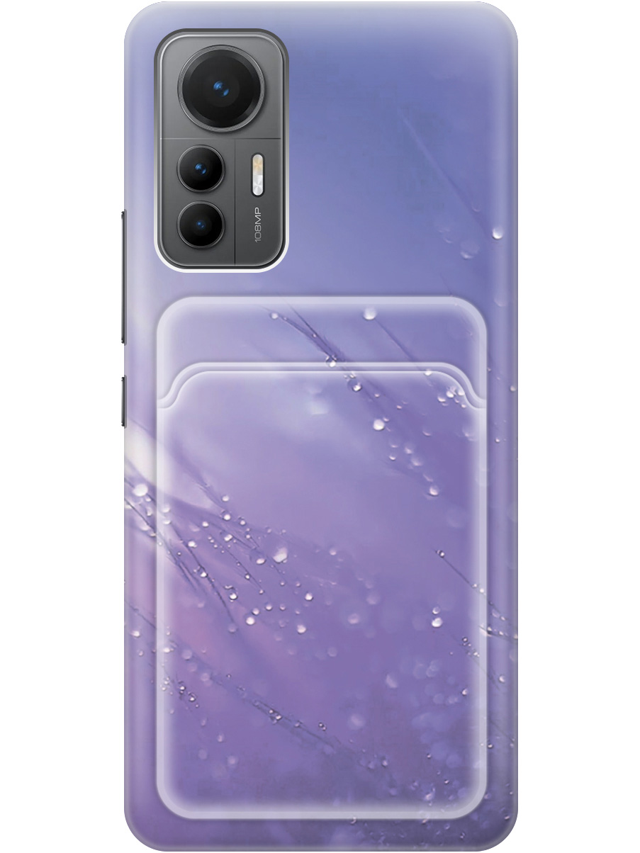 

Силиконовый чехол на Xiaomi 12 Lite с рисунком "Капли на синей траве", Белый;синий, 20012017