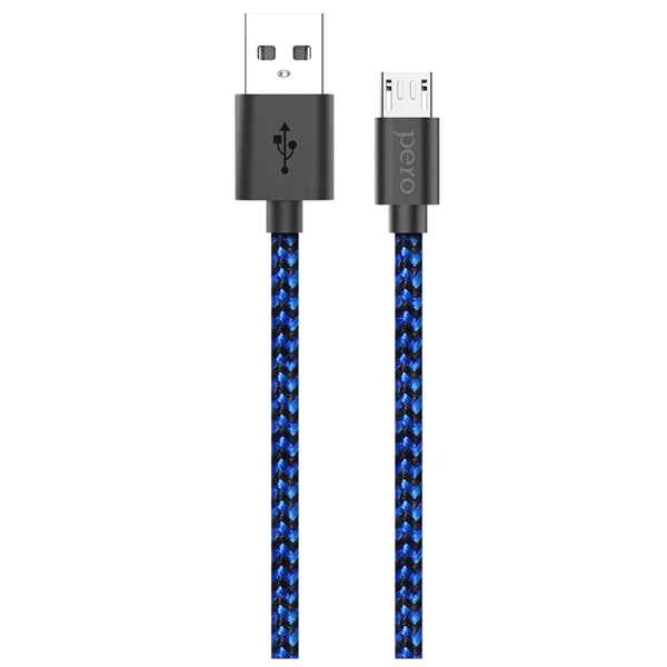 Кабель Pero DC-04 micro-USB, 2А, 1м, Blue-black (PRDC-04MU1MBB)