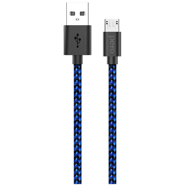 Кабель Pero DC-04 micro-USB, 2А, 2м, Blue-black (PRDC-04MU2MBB)